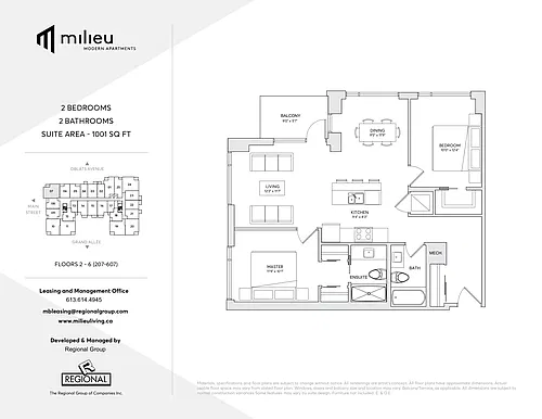 Floor plan 2 Bedroom + 2 Bathroom - .M7.