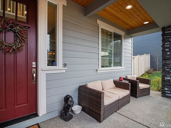 Covered front porch is inviting