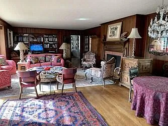 Large living room with fireplace