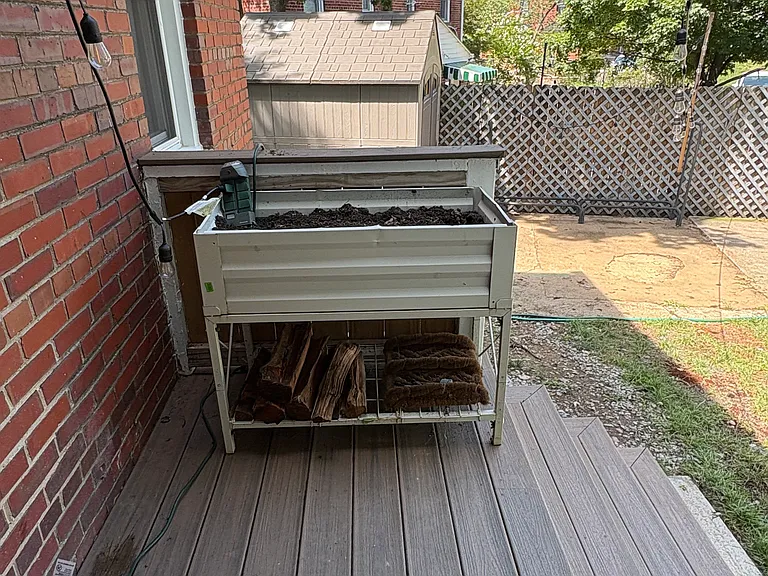 Planter on deck perfect for herbs.