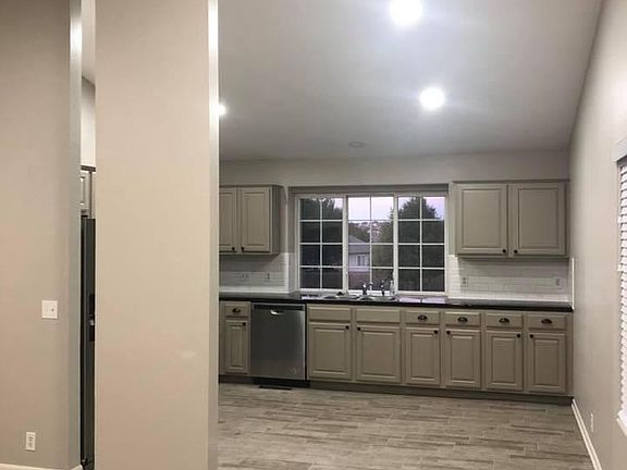 View of kitchen from living room