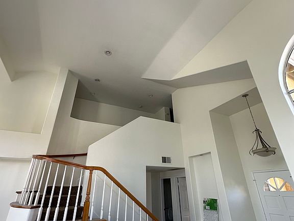 stairwell from entry door fresh new paint in whole house