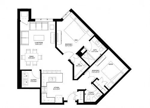 Floor plan Two Bedroom - F