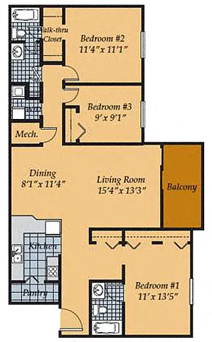 Floor plan 3 Bedroom