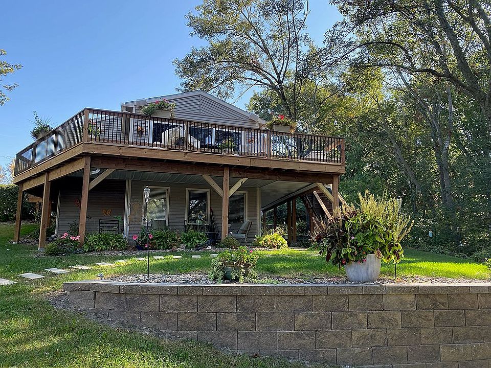 View from lake with new deck