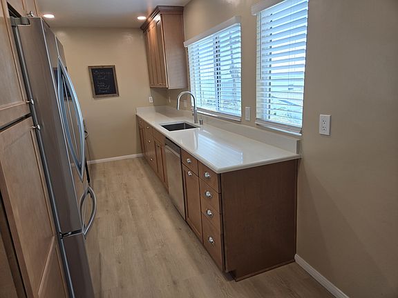 Spacious kitchen with lots of cabinet space and ocean views.