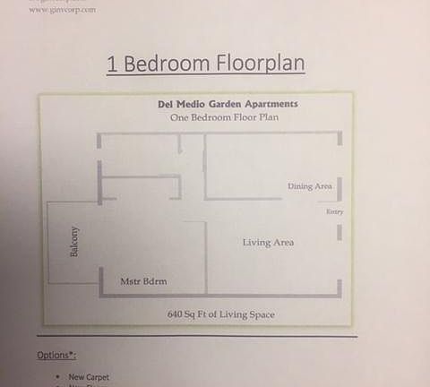 1 Bedroom Floor Plan