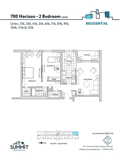 Floor plan 2C - 1116