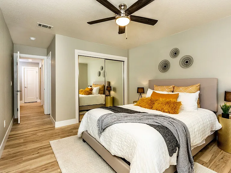 Bedroom With Wooden Floors