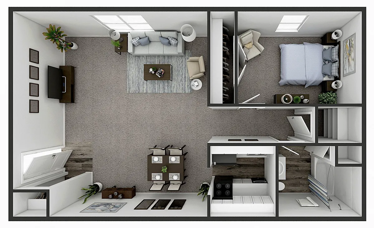 Floor plan 1 BR Garden - Hanley Lane