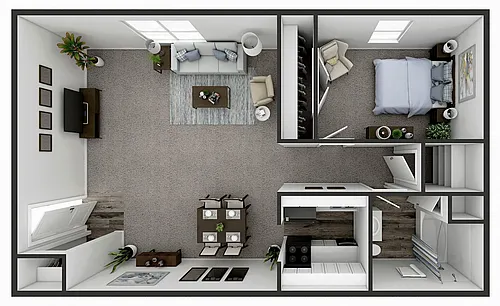 Floor plan 1 BR Garden - Hanley Lane