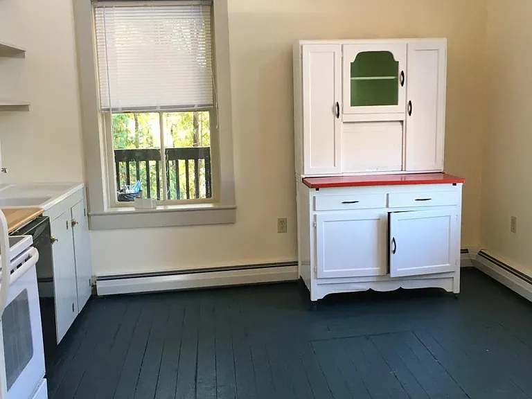 Antique hoosier and custom cabinets and shelving