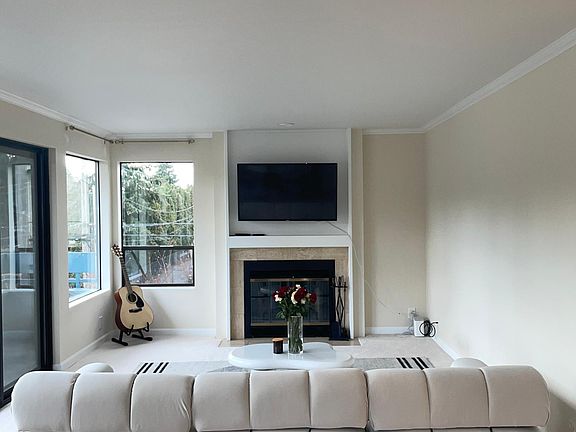 Living room with fireplace