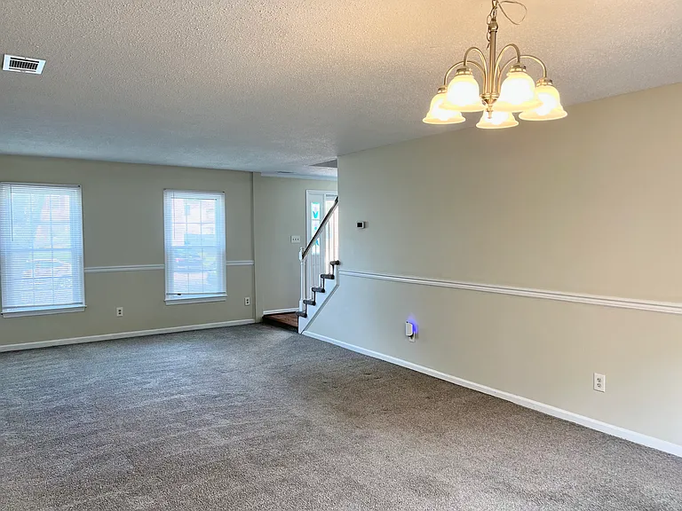 Open living and dining area