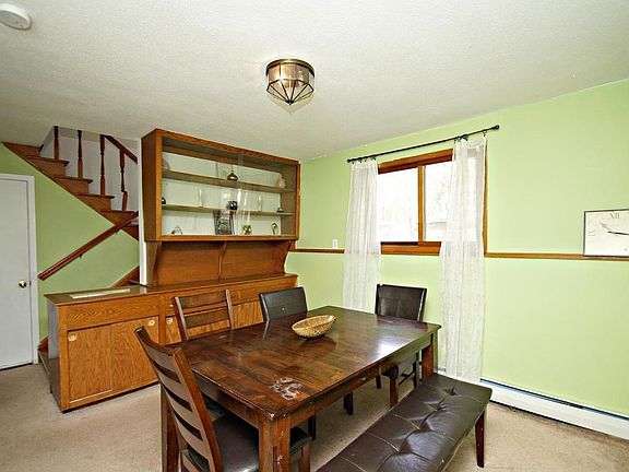 Formal dining space with original built-in hutch.