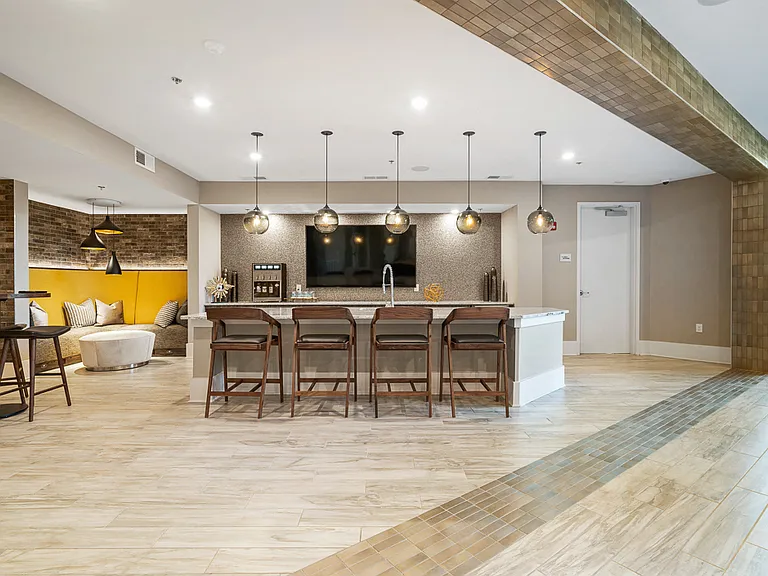Resident Lounge with Demo Kitchen and Co-Working Spaces