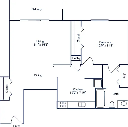 1 Bed, 1 Bath | 749 sq.ft. 1 Bed, 1 Bath | 749 sq.ft.