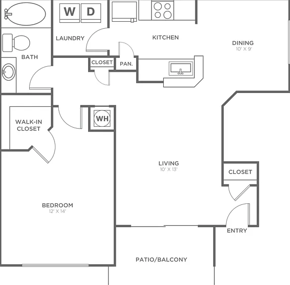 One Bedroom One Bath (736 SF) One Bedroom One Bath (736 SF)