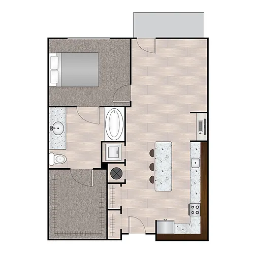 Floor plan A Due 713 sqft - 715 sqft