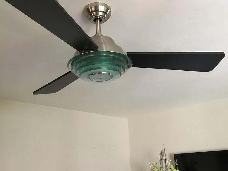 Ceiling fan in living and master