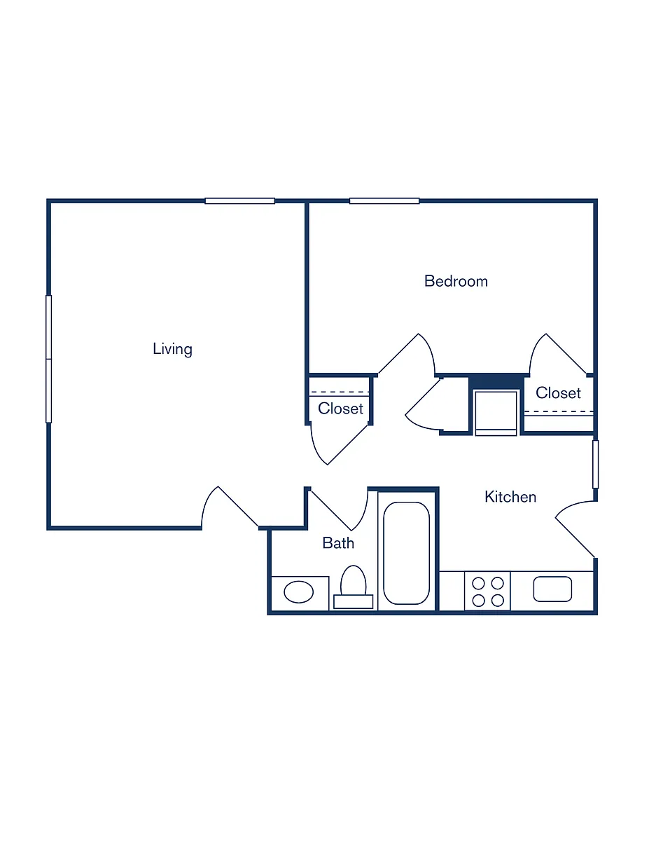 Floor plan 1 Bedroom, 1 Bath Renovation