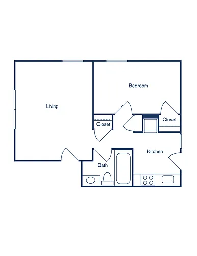 Floor plan 1 Bedroom, 1 Bath Renovation