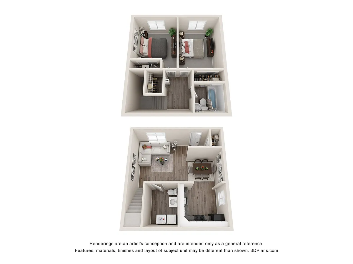 Floor plan Two Bedroom Townhome