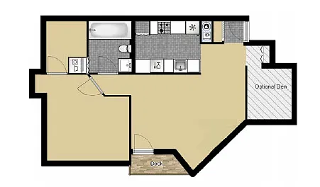 Floor plan Garden Style 1 bedroom