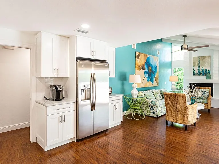 Kitchen and family room