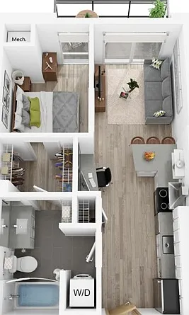 Plan F | 1 bedroom, 1 bathroom Plan F | 1 bedroom, 1 bathroom