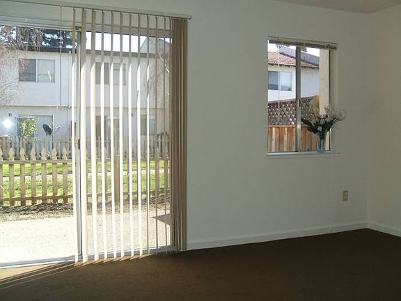 living room and yard view