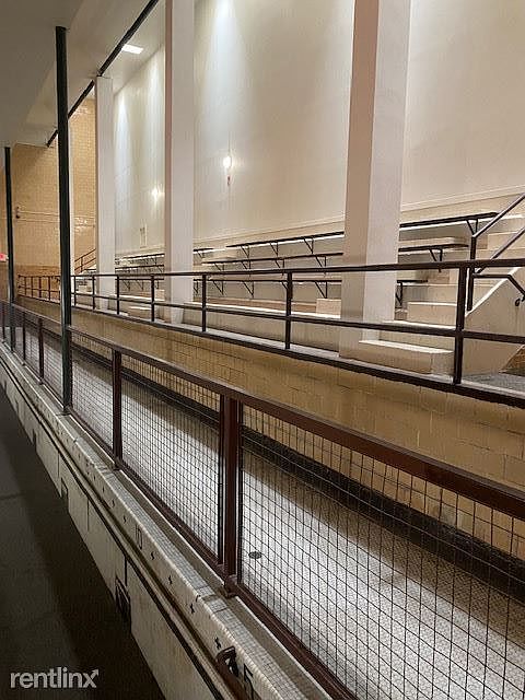 Bleachers from pool area