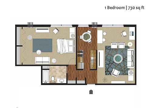 Floor plan 1 Bedroom A
