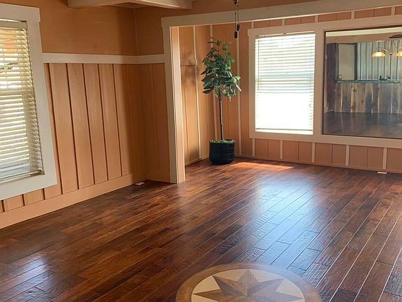Living room with inlaid compass rose