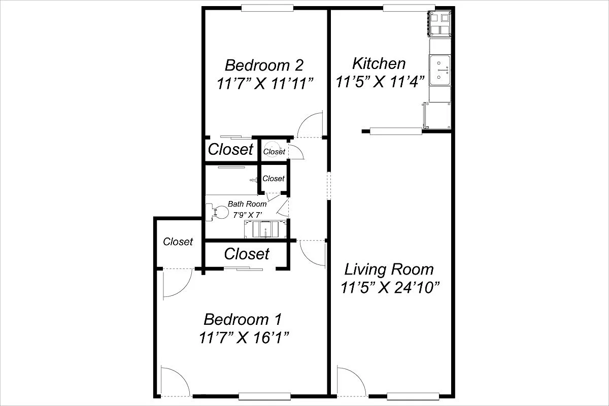 2 bed, 1.0 bath, 920 sqft, $1,000 — Photo 3
