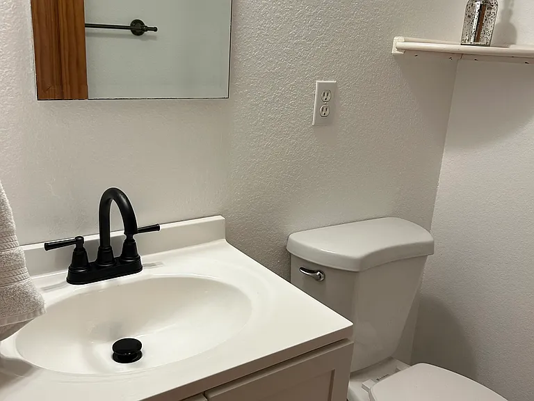 Newly remodeled 1/2 bath attached to master bedroom.