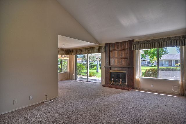Great room with vaulted ceiling.