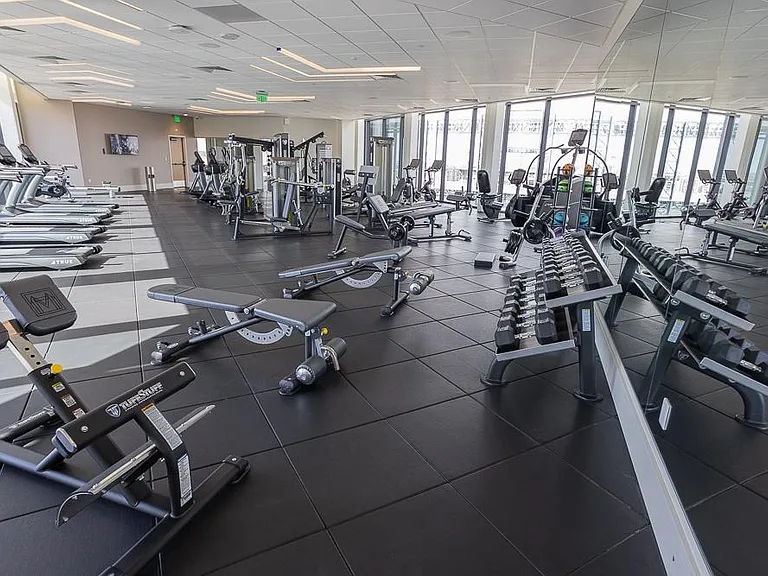 Gym with a wide array of equipment.