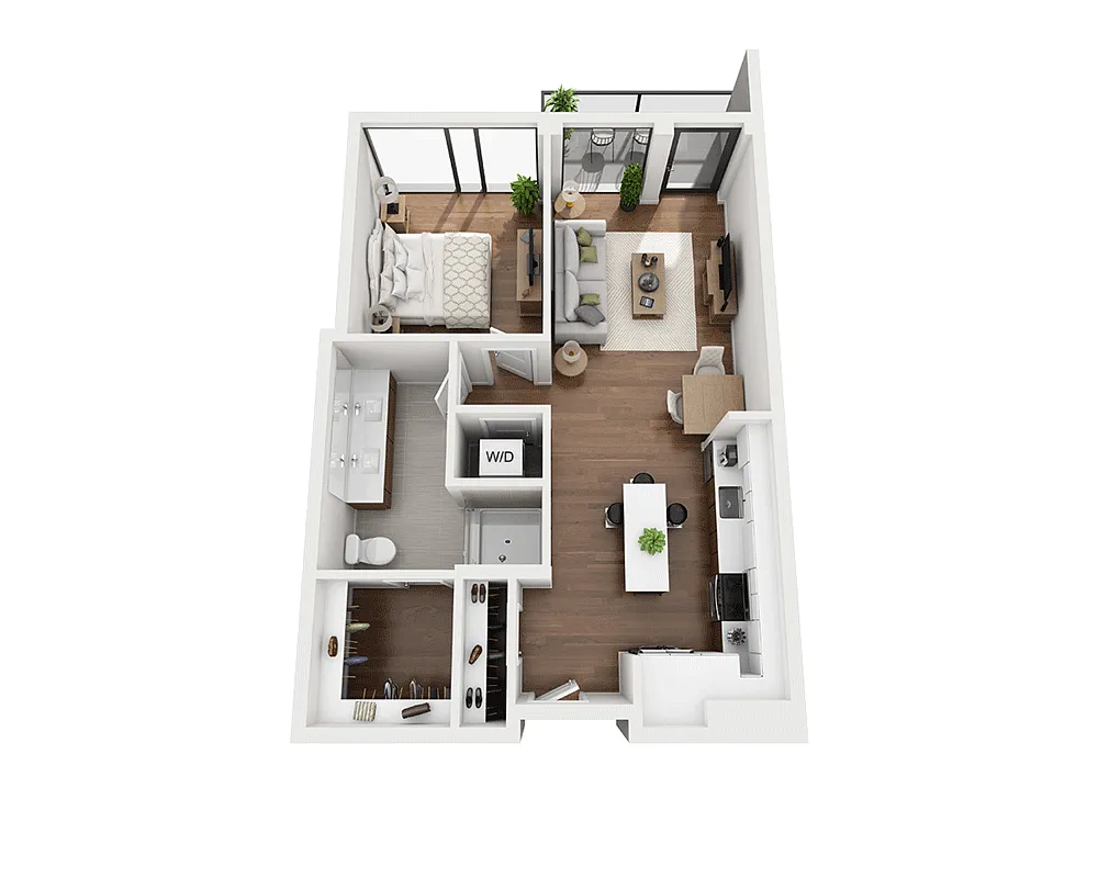 Floor plan One Bedroom A1B