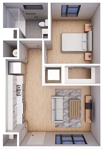 Floor plan 1 bedroom