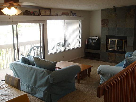 Floor to ceiling Slate fireplace!