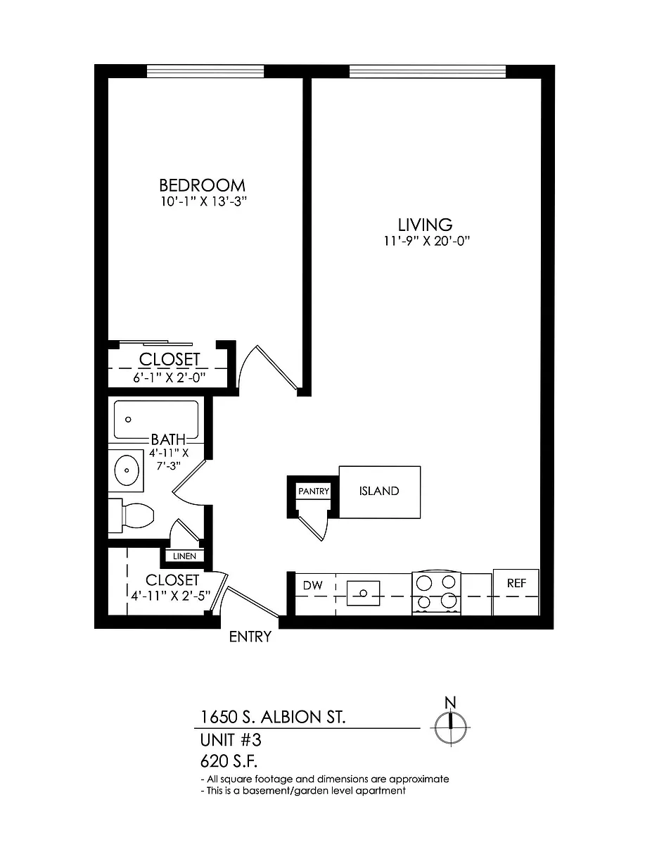 Floor plan 1 Bedroom 1 Bath