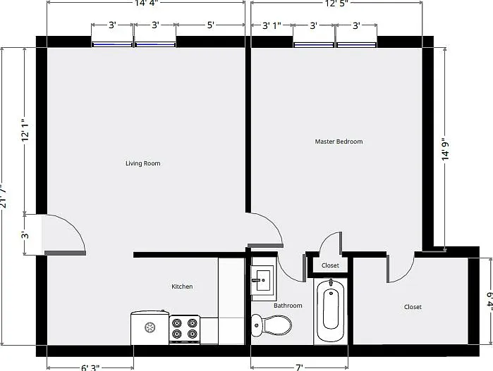 1 Bedroom Floorplan 1 Bedroom Floorplan