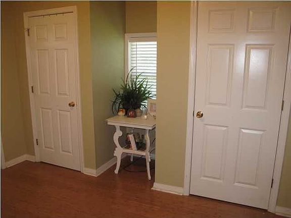 Twin closets in master bedroom