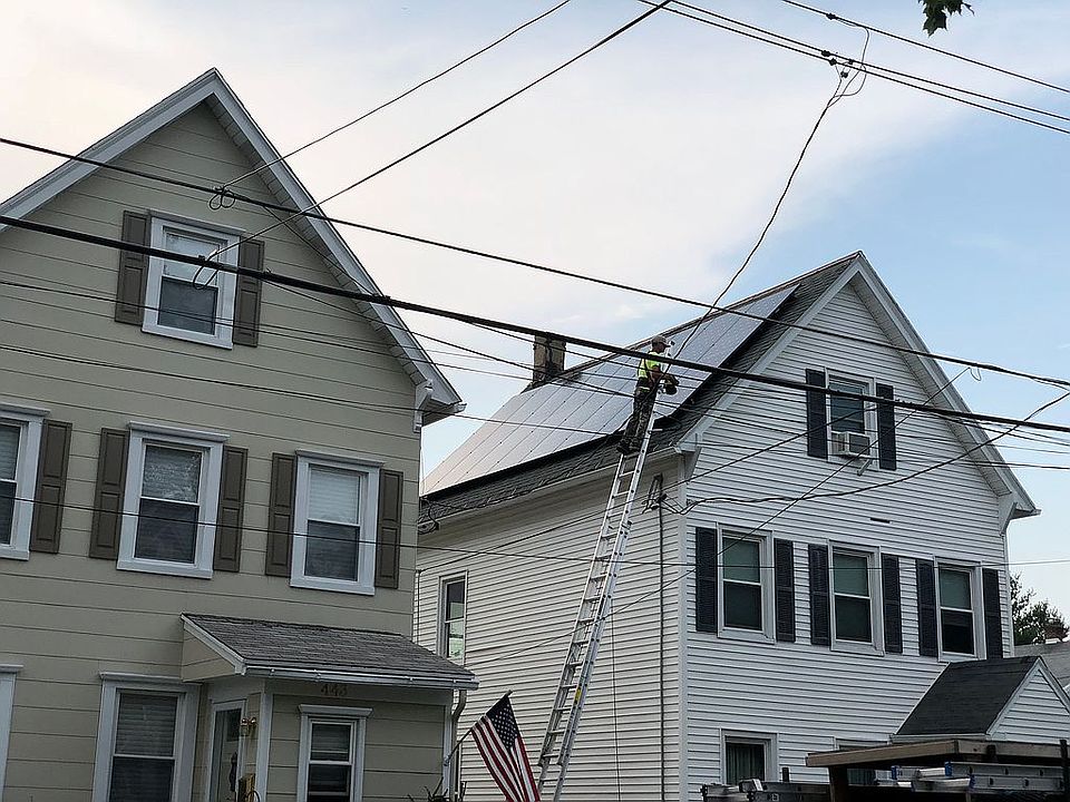 Newly installed solar panels