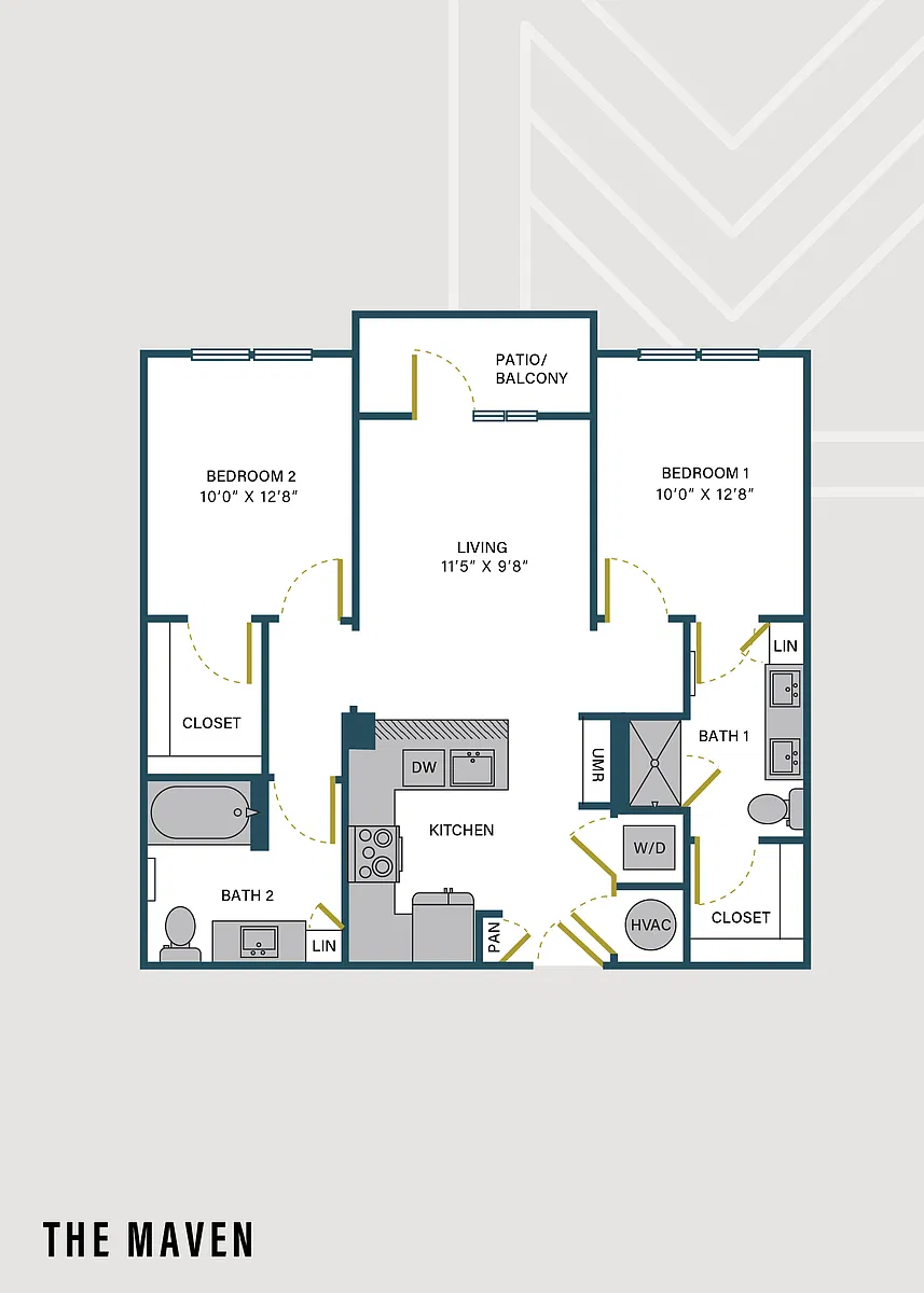 Floor plan The Maven | 2 Bed | 2 Bath