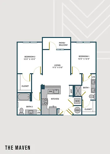 Floor plan The Maven | 2 Bed | 2 Bath