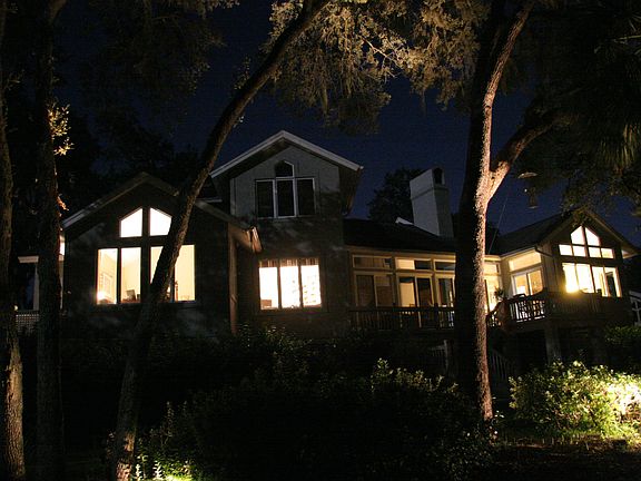Home at night from lagoon
