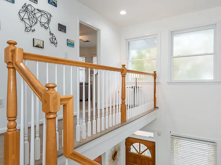 Upstairs is 3 bed and 2 baths