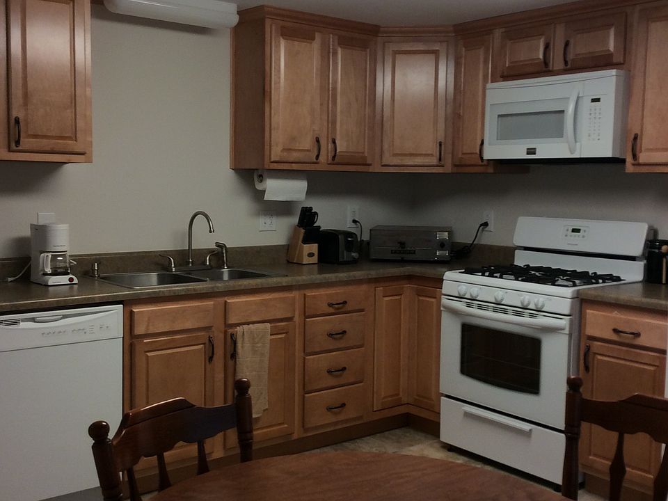 Hickory cabinets in kitchen